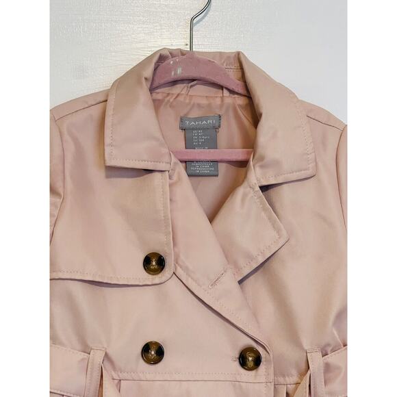 TAHARI Toddler Girl Trench Coat Lightweight Jacket Pink Designer 4T Holiday Cute - Picture 2 of 9